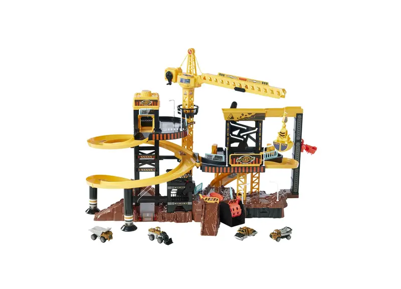 Toys R Us Fast Lane Construction Playset – 110-Piece Building Kit with Lights and Sounds
