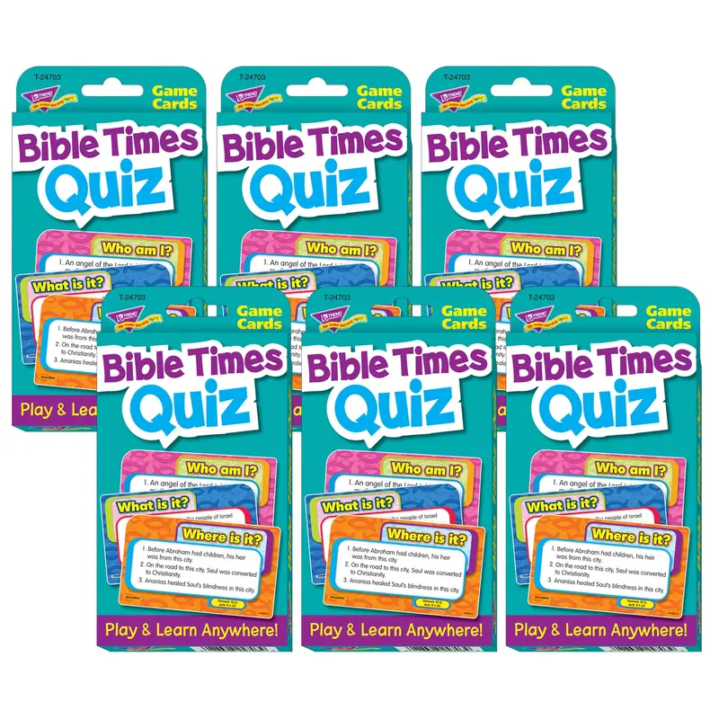 TREND Bible Times Quiz Cards – Historical Scripture Learning Game (6-Pack)