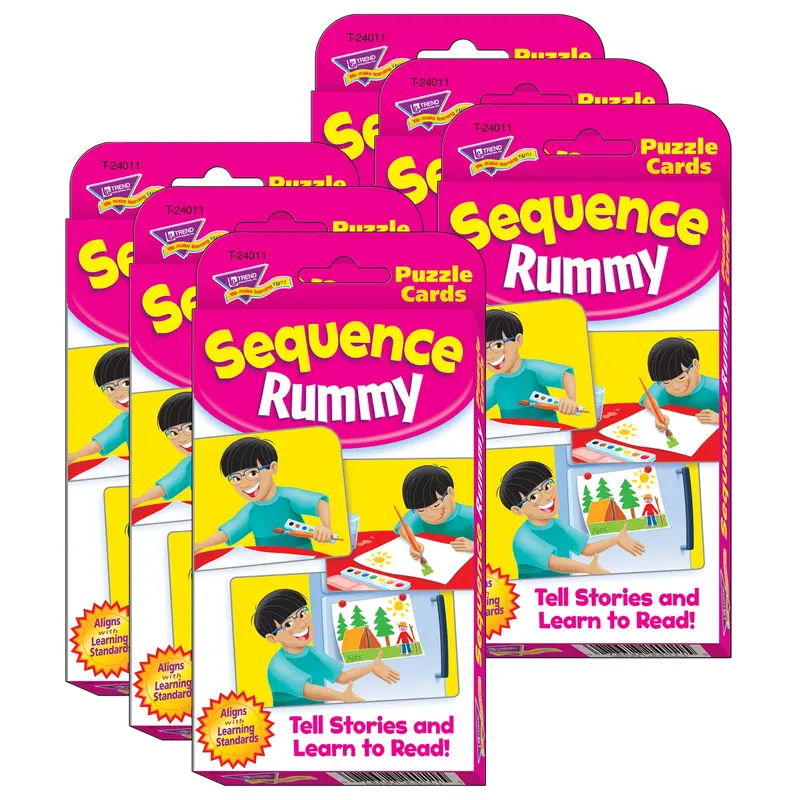 TREND Sequence Rummy Challenge Cards – Creative Storytelling Card Set (6-Pack)