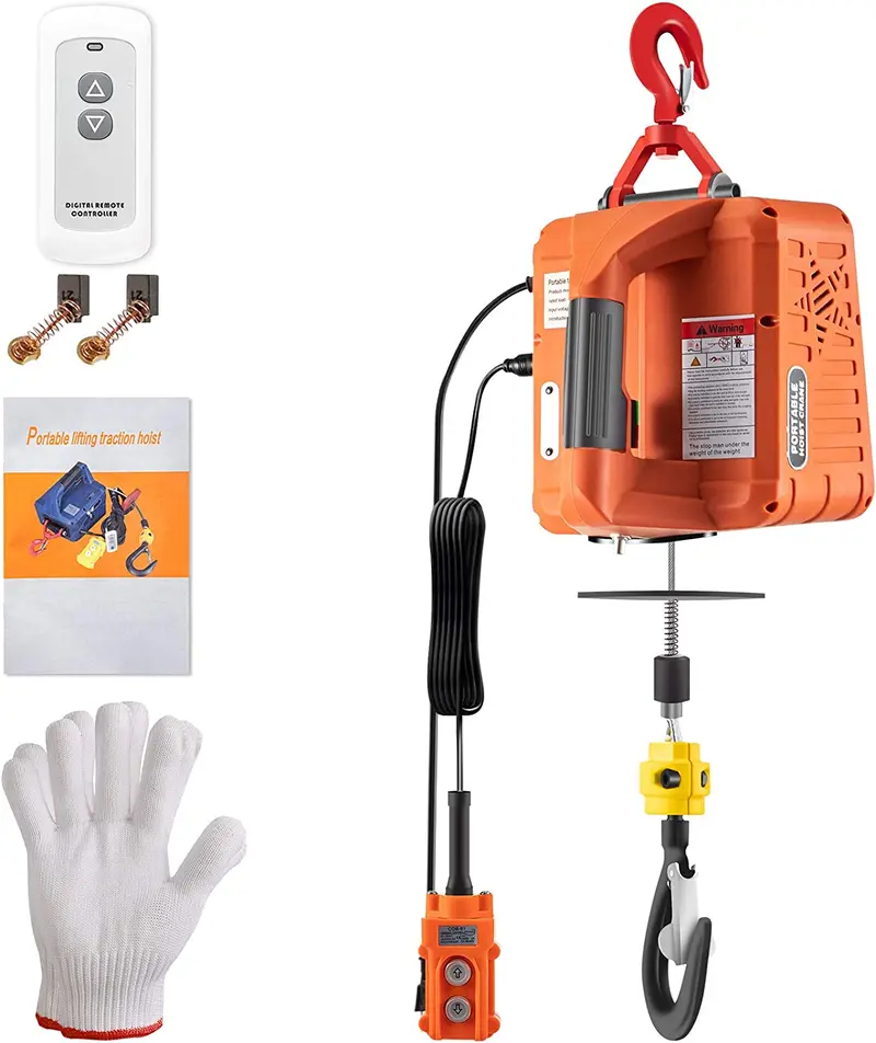 Triple-Function 1,500W Electric Hoist Winch with Wireless Remote – 1,100-LB Lifting Capacity | 523667