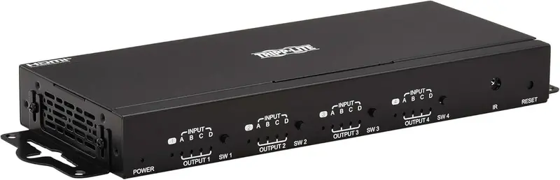 Tripp Lite B119-4X4-4K HDMI Matrix Switch – 4×4 4K@60Hz Video Router, Remote Control, Headset Audio Support, TAA Compliant, 3-Year Warranty