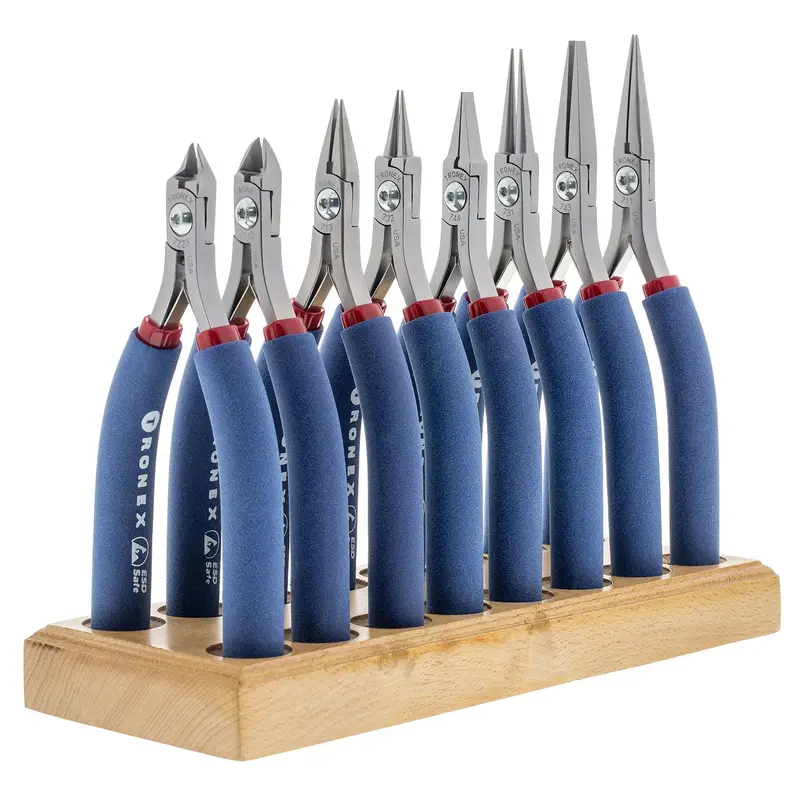 Tronex 8-Piece General-Purpose Pliers and Cutters Kit with Ergonomic Handles and Wood Stand