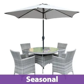 Tuscany 4-Piece Round Dining Set – Indoor/Outdoor Seating Ensemble