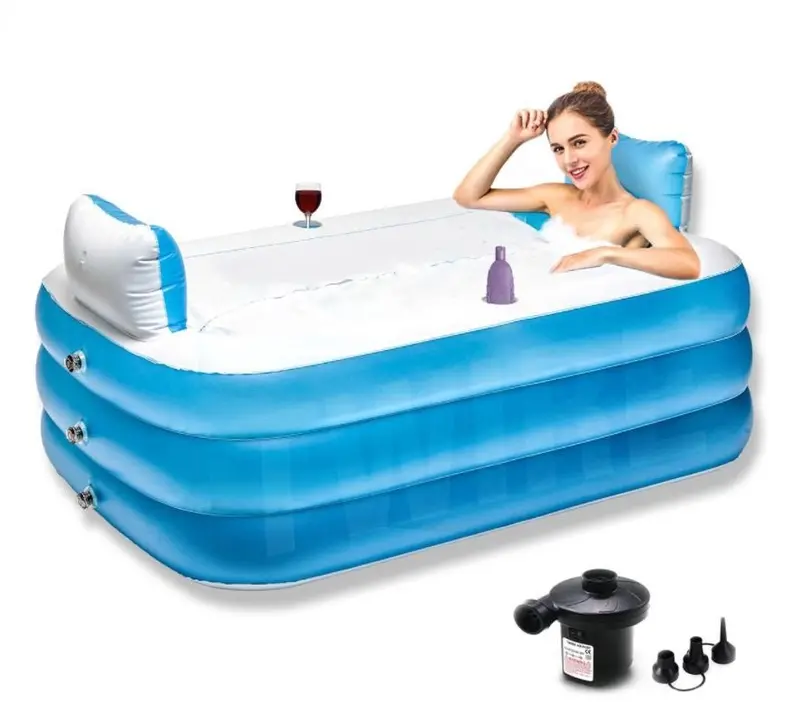 Twin Inflatable Hot Tub Spa – Compact Hydrotherapy Bath with Built-In Air Pump