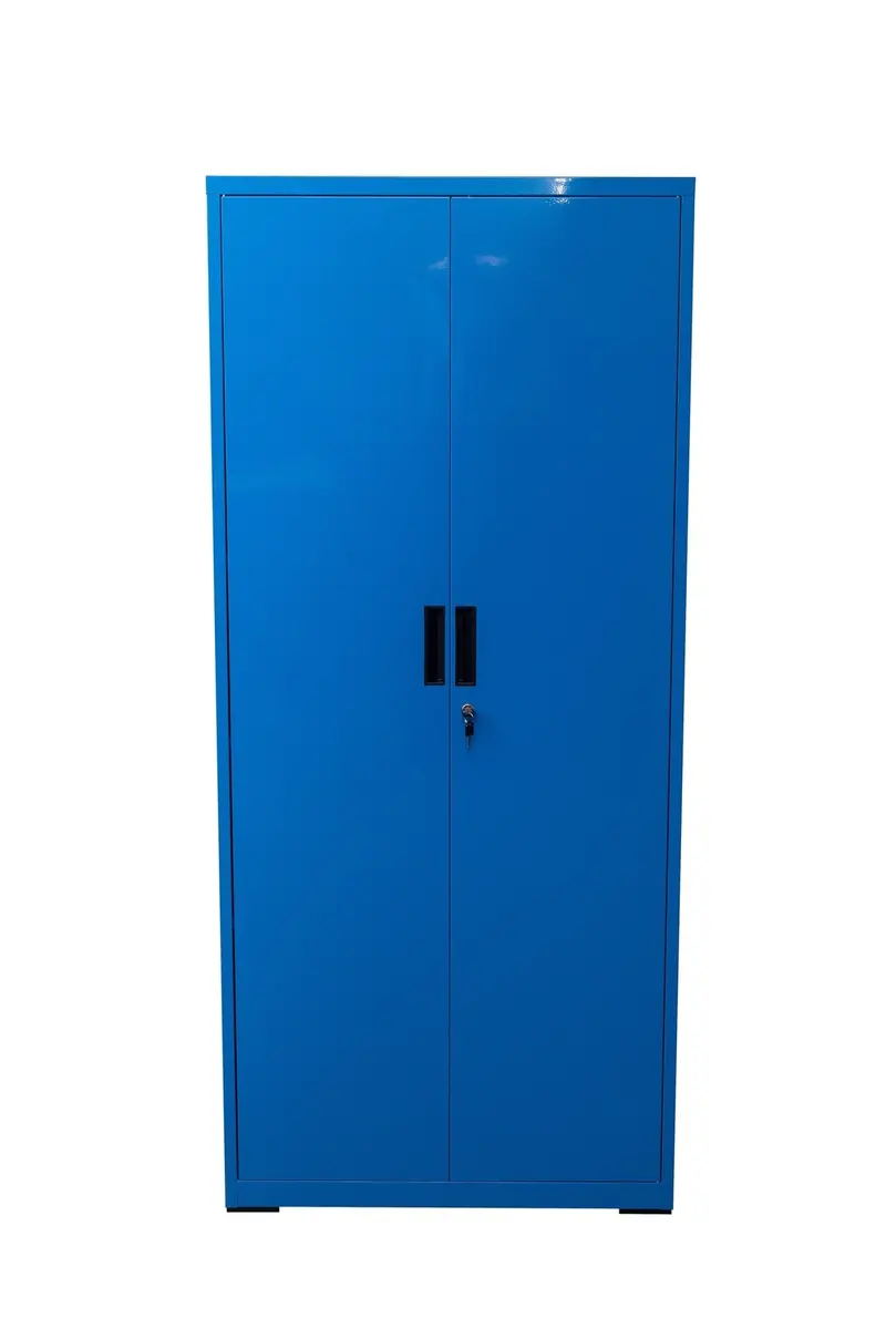 Two-Door Lockable Metal Storage Cabinet – Adjustable Shelf Organizer for Office or Workshop