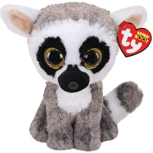 Ty Beanie Boo Linus Lemur Plush – 6-Inch Friendly Animal Stuffed Toy