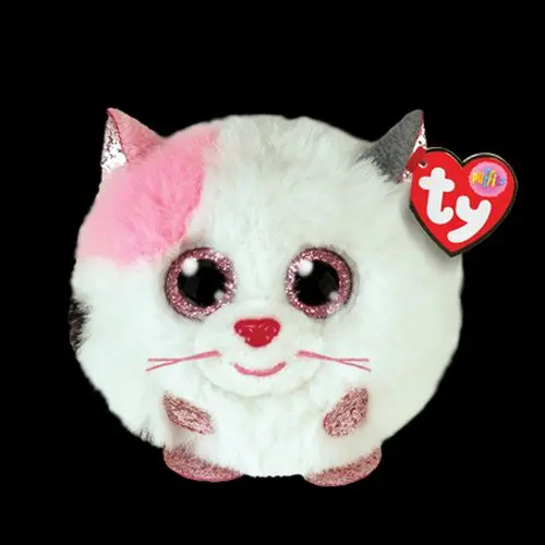 Ty Muffin Cat Beanie Ball – 3-Inch Glitter-Finished Multicolor Plush Toy