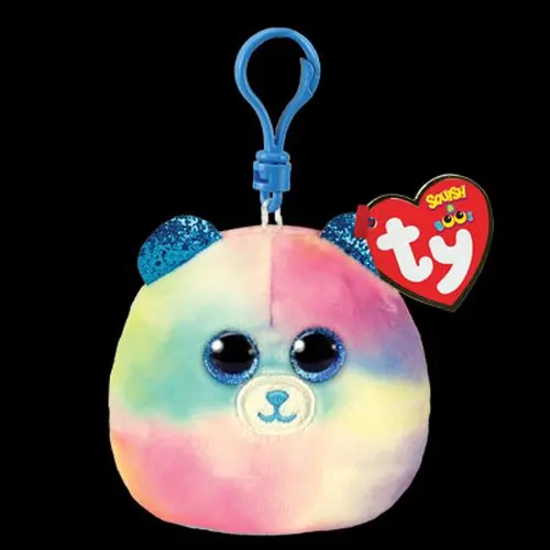 Ty Squish-a-Boos Hope Bear Clip – 3-Inch Rainbow-Swirled Squishy Plush