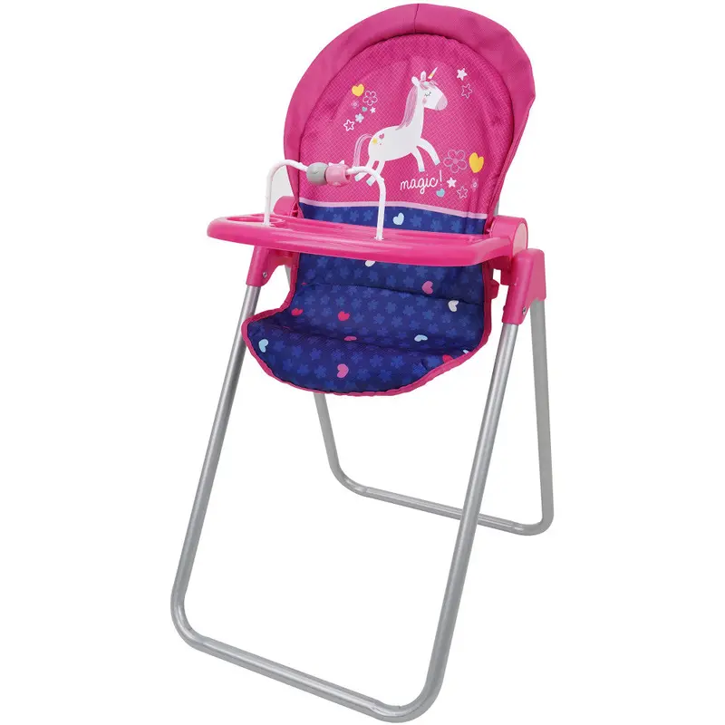 Unicorn-Themed Highchair for Dolls – Interactive Toy Bar Included (509 Unicorn Doll Chair)