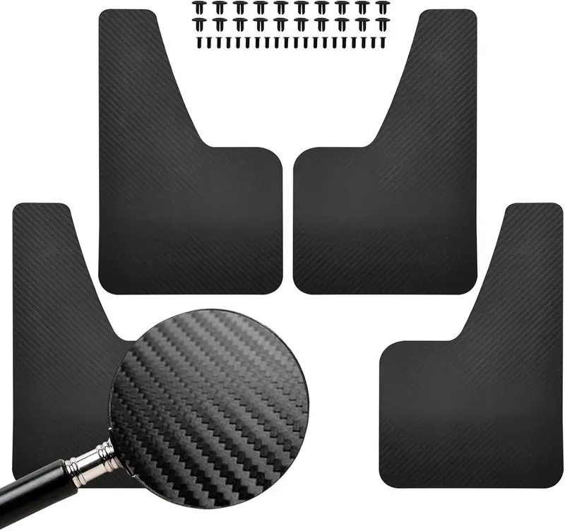 Universal 4-Piece Mud Flap Kit — Includes Mounting Hardware for Trucks and SUVs