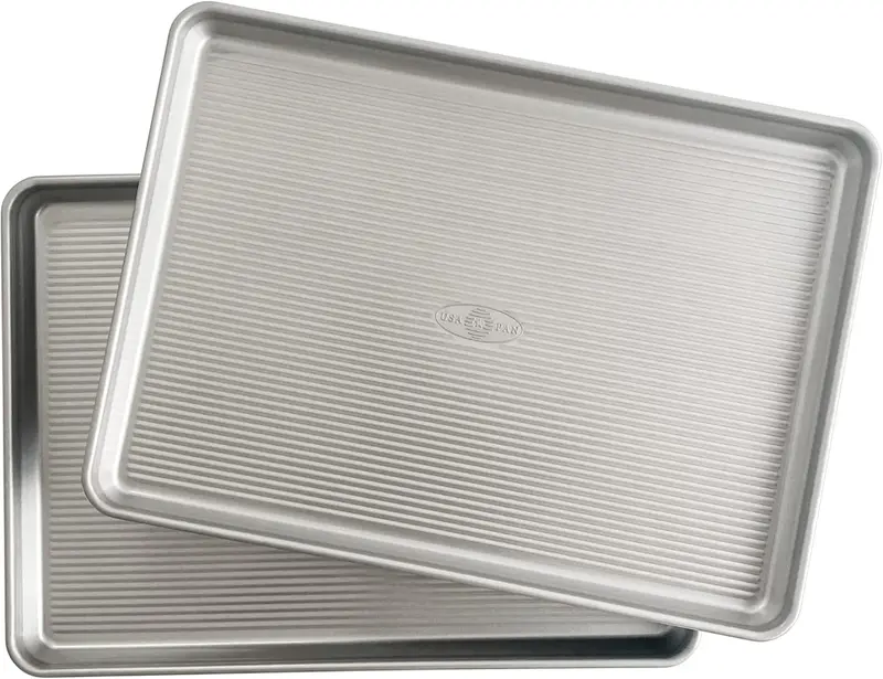 USA Pan Aluminized Steel Half Sheet Baking Pan Set (2-Pack)