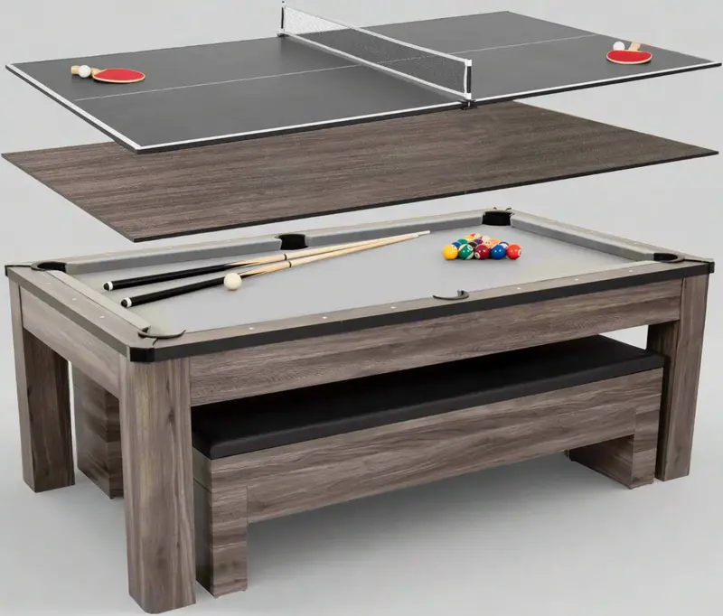 Versatile 3-in-1 Convertible Game Table – Pool, Ping Pong & Dining Surface in One Unit | 357251