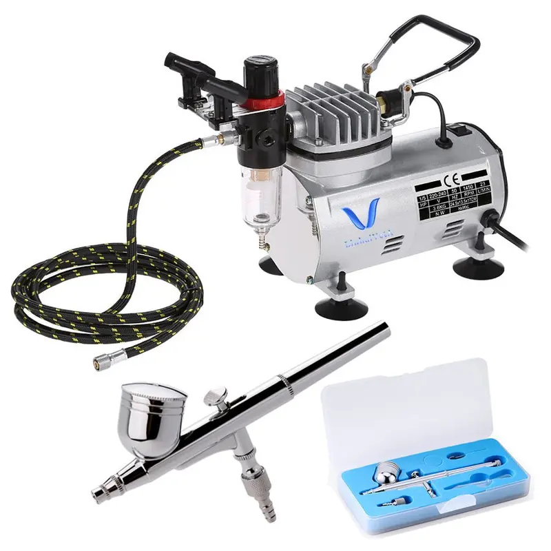 Versatile Airbrush Compressor System – For Painting, Body Art, Tattoos, and Cake Decorating