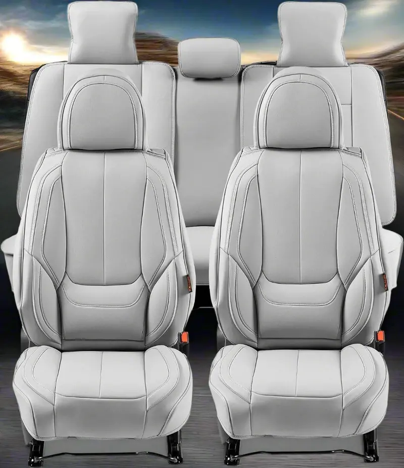 VEVOR Universal Car Seat Covers – 13-Piece Faux Leather Full-Set Interior Protection, Airbag-Safe and Headrest-Detachable for SUVs, Trucks & Sedans