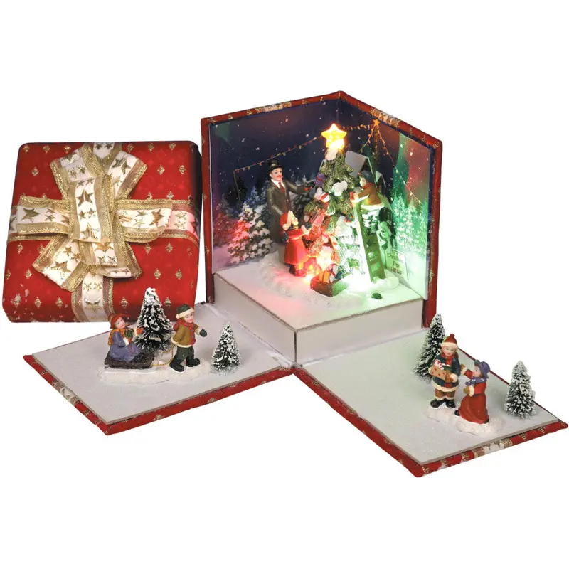 Victorian-Style Boxed Tree Decorative Display Scene
