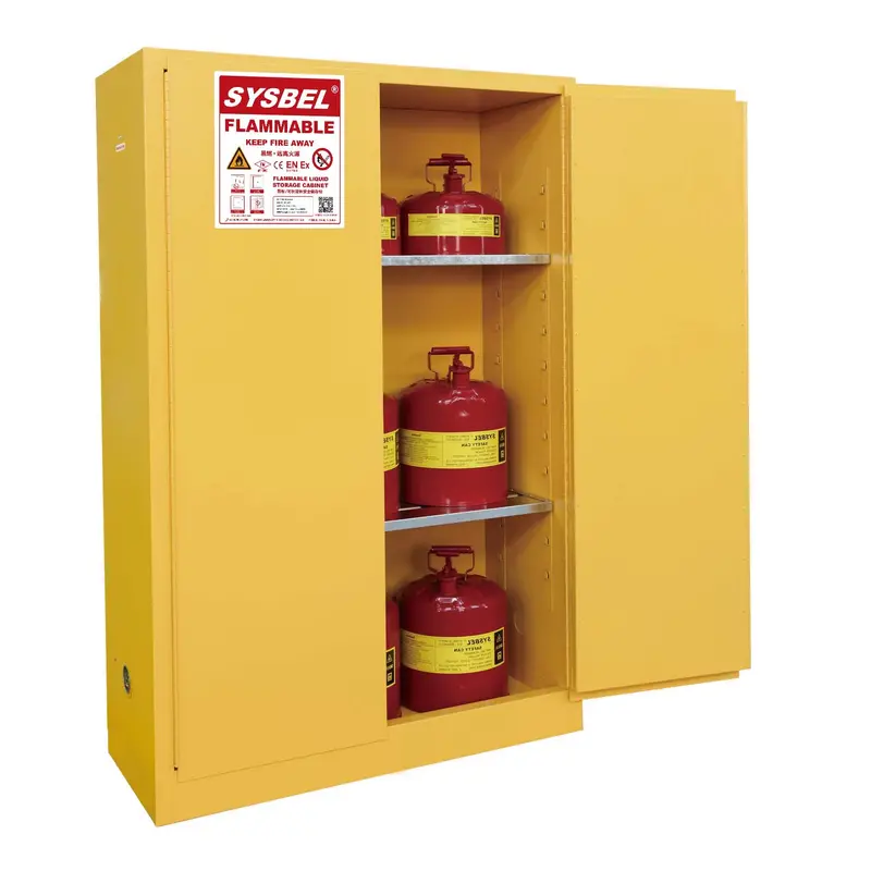 WA810450 Flammable Liquid Safety Cabinet – 45-Gallon Double-Door Manual Storage Unit