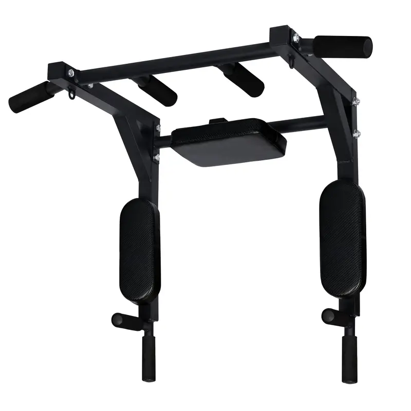 Wall-Mounted Multi-Function Pull-Up and Dip Station – 330 lb Capacity Steel Chin-Up Bar – AMWPB73