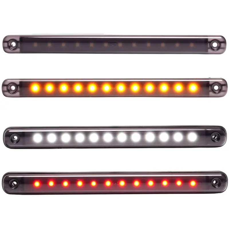 WAS 238mm Black Smoked 12-LED Marker Light – Dark Lens