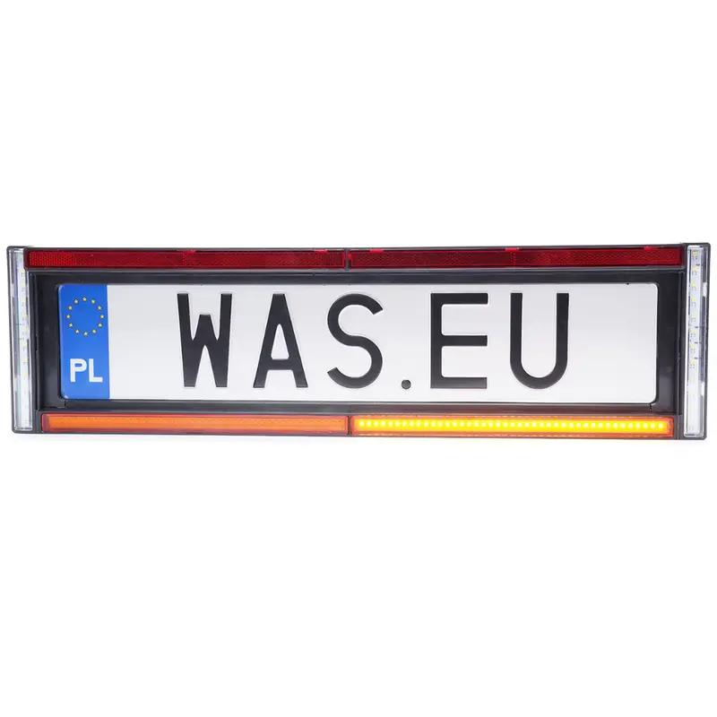 WAS Rear Number Plate Holder – Equipped with Reverse, Strobe, License Plate, and Reflector Lights