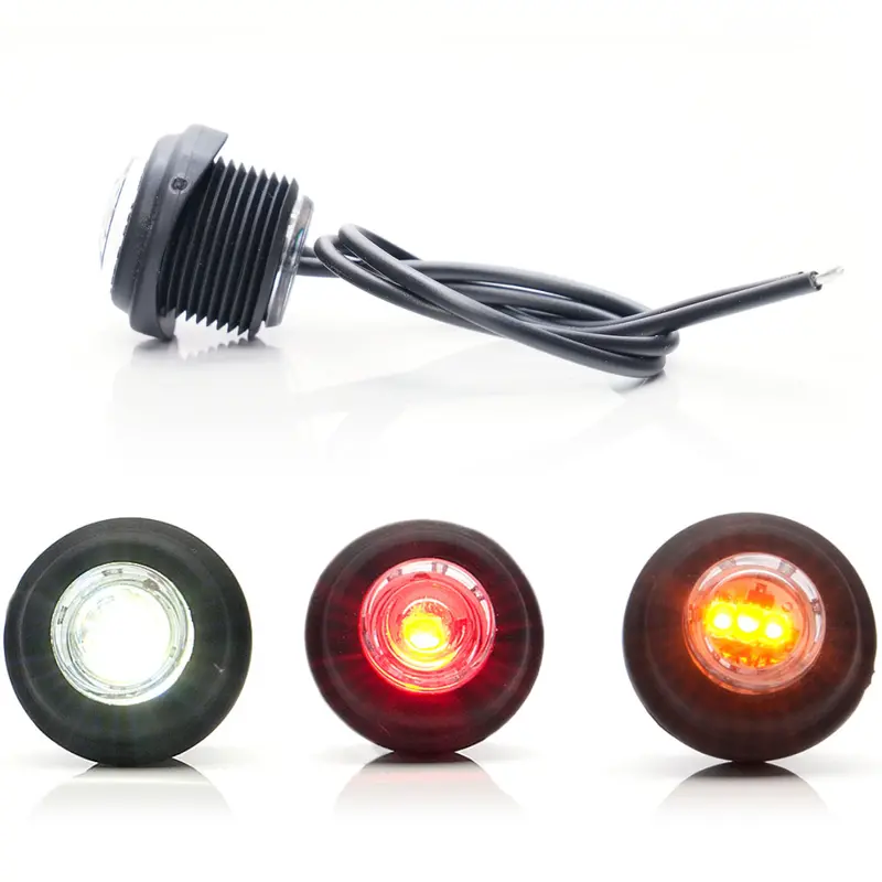 WAS W80 Round Push-In Marker Light – Button Mount with Rounded Gasket