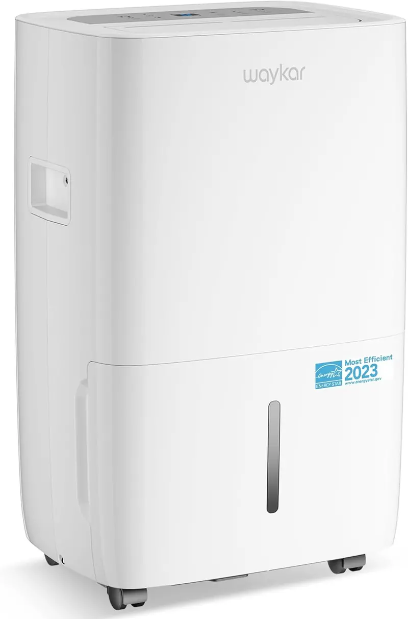 Waykar 120-Pint Energy Star Dehumidifier – Covers Up to 5,000 Sq. Ft, Basement & Large Room Use, Drain Hose Ready, 1.14-Gallon Tank (JD025CE-120)