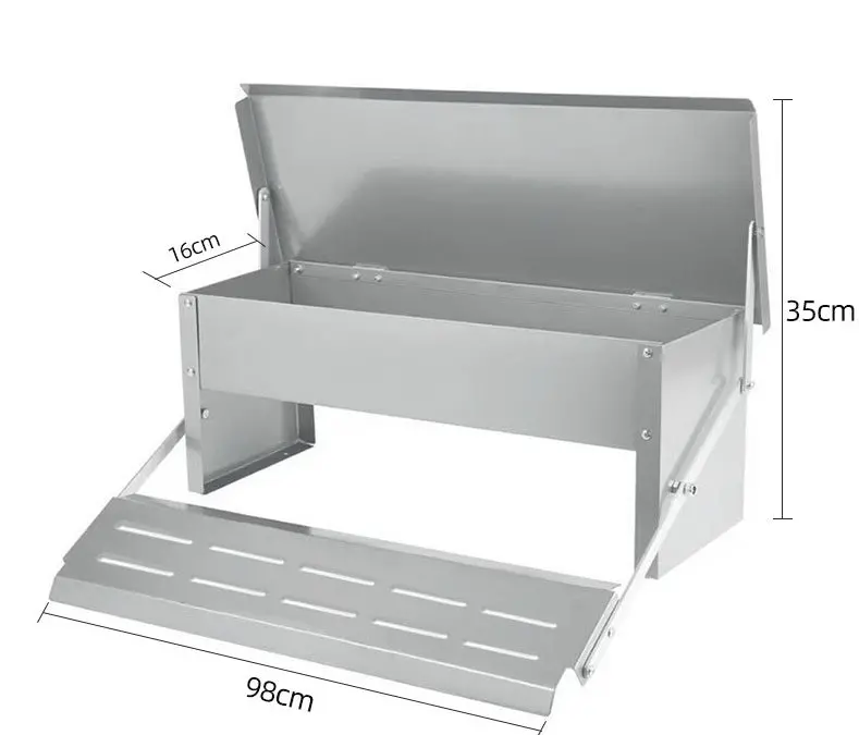Weatherproof 10 kg Pedal-Activated Automatic Chicken Feeder for Poultry | S1227