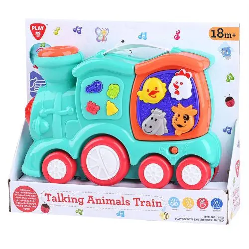 Whimsy Wheels Talking Animal Train – Light-Up, Sound-Enhanced Ride-On Toy