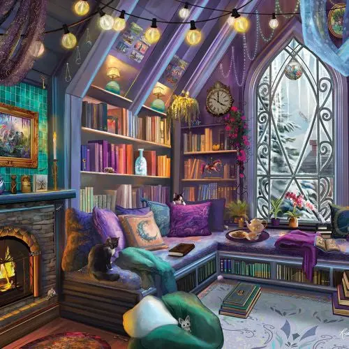 White Mountain Book Nook Jigsaw Puzzle – Themed 1000-Piece Challenge