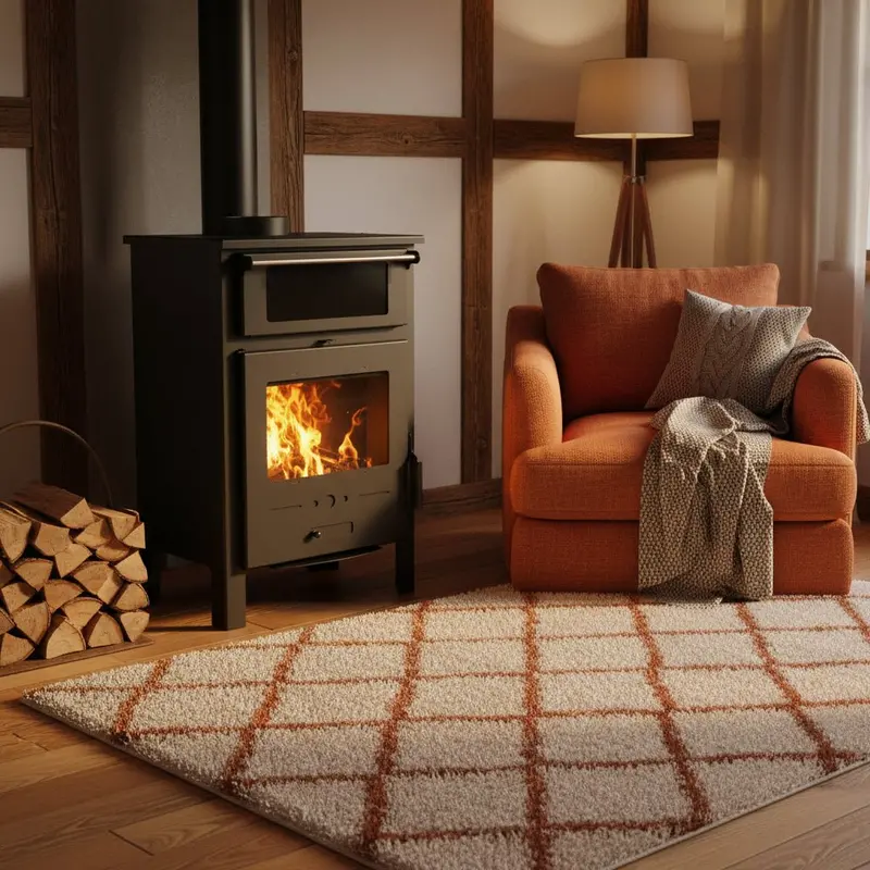 Wood-Burning Fireplace Cook Stove – Dual-Function Rustic Heating & Cooking Appliance | 1214339