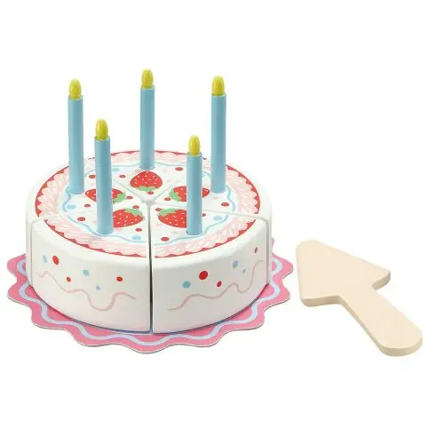 Wooden Pretend Play Birthday Cake Set for Toddlers