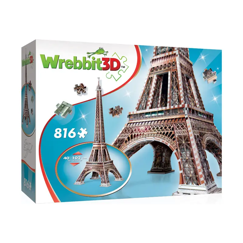 Wrebbit 3D Foam Puzzle: Eiffel Tower Replica – 816-Piece Interactive Building Challenge