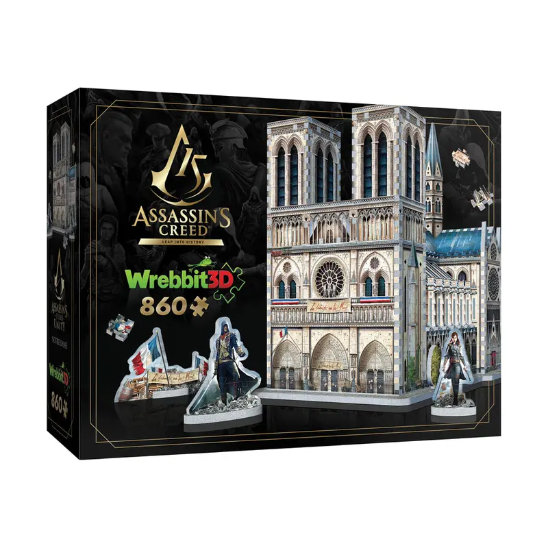 Wrebbit 3D Puzzle – Assassin’s Creed Unity Notre-Dame Replica (860 Pieces)