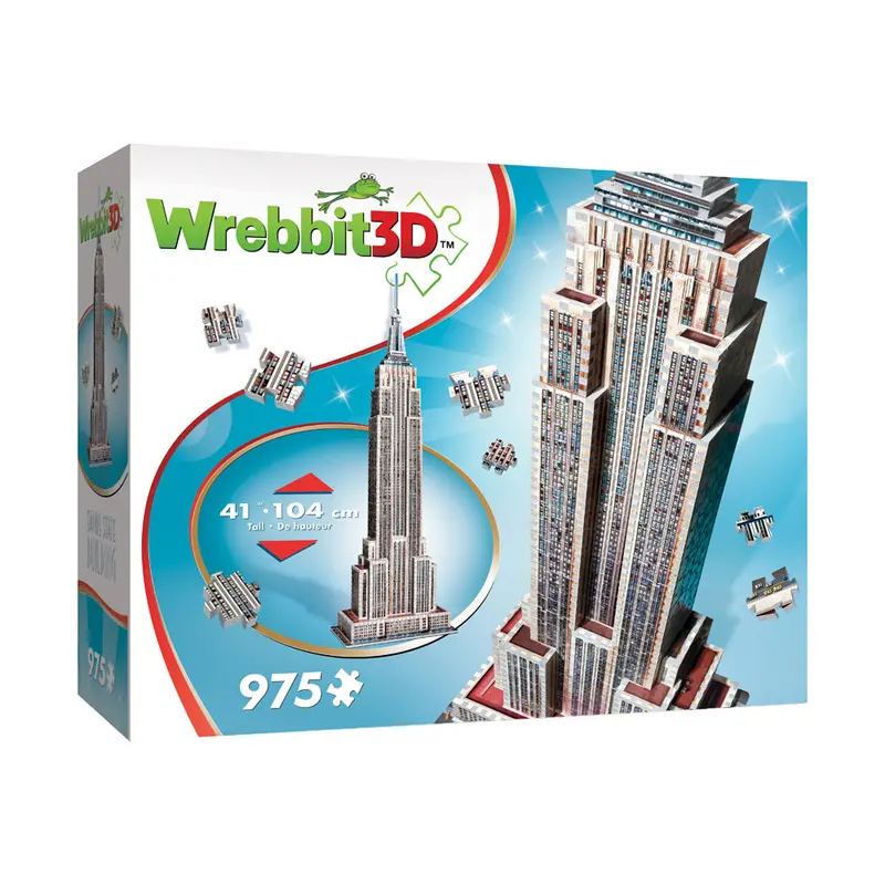 Wrebbit 3D Puzzle: Empire State Building Model – 975-Piece Foam-Backed Construction Set