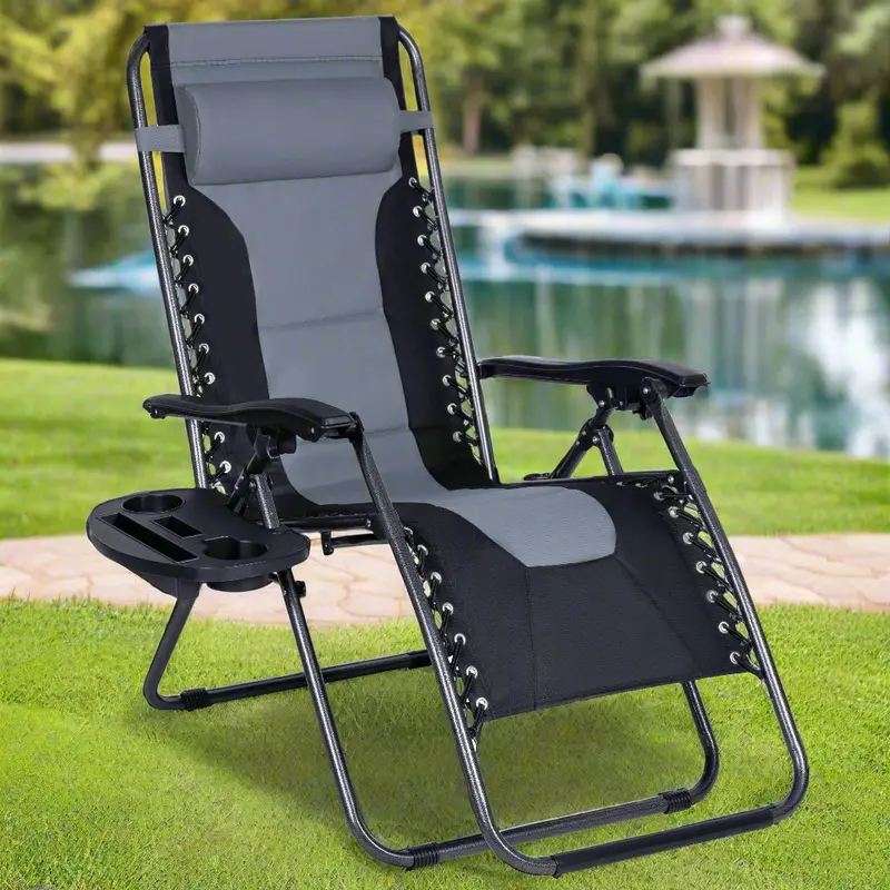 XL Padded Zero Gravity Lounger – Reinforced Outdoor Recliner with 350 lb Weight Capacity