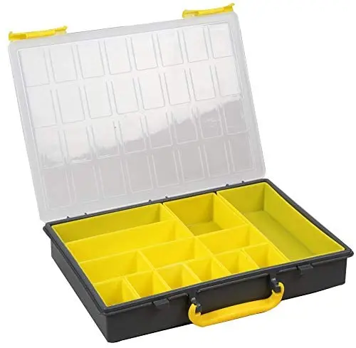 Yellow Compartment Storage Box – 60 × 340 × 250 mm