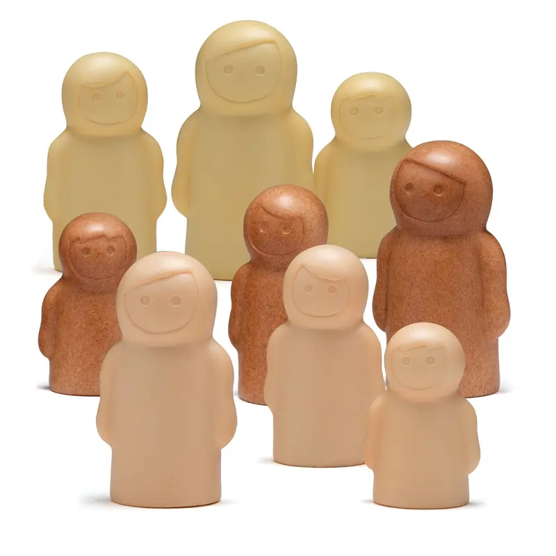 Yellow Door Little People Sensory Play Set – 9 Unique Stone Figurines