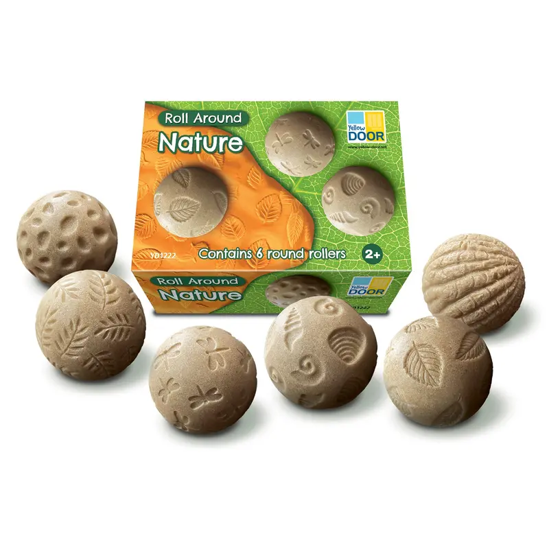 Yellow Door Roll Around Nature Stones – 6-Piece Outdoor-Inspired Sensory Set