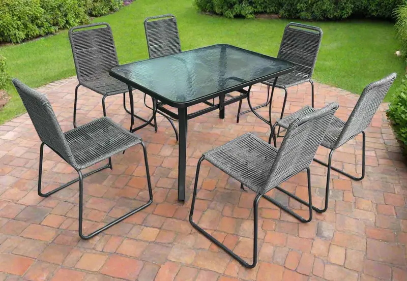 YH377 7-Piece Outdoor Dining Set – Patio Table + Six All-Weather Chairs