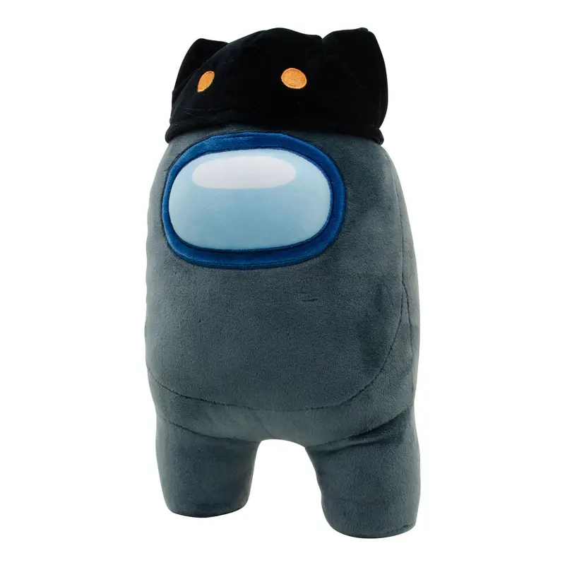Yume Among Us Plush – 12-Inch Black Character with Cat-Ear Cap