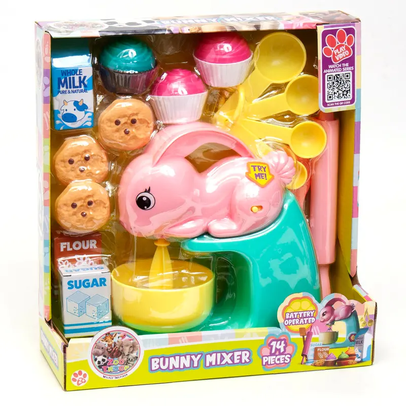Zoo Troop Bunny Mixer Playset – 14-Piece Pretend Kitchen Set for Ages 2+