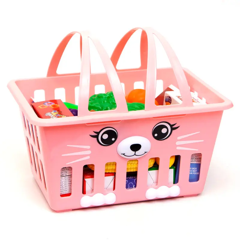 Zoo Troop Pink Kitty Basket Playset – 16-Piece Feline-Themed Imaginative Toy