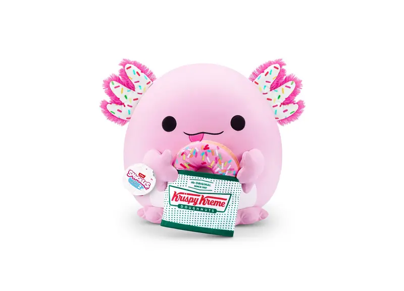 Zuru Snackles Krispy Kreme Axolotl Plush – 16-Inch Soft Collectible Toy