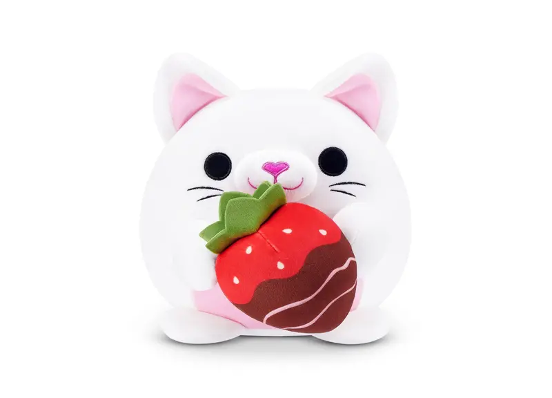 ZURU Snackles S2 Valentine’s Kitten Plush – 8-Inch Cuddly Strawberry Chocolate-Themed Toy