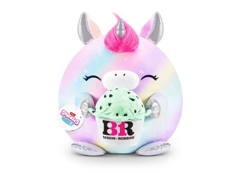 ZURU Snackles Series 2 Unicorn Plush – 16-Inch Soft Toy with Baskin-Robbins Mini Accessory