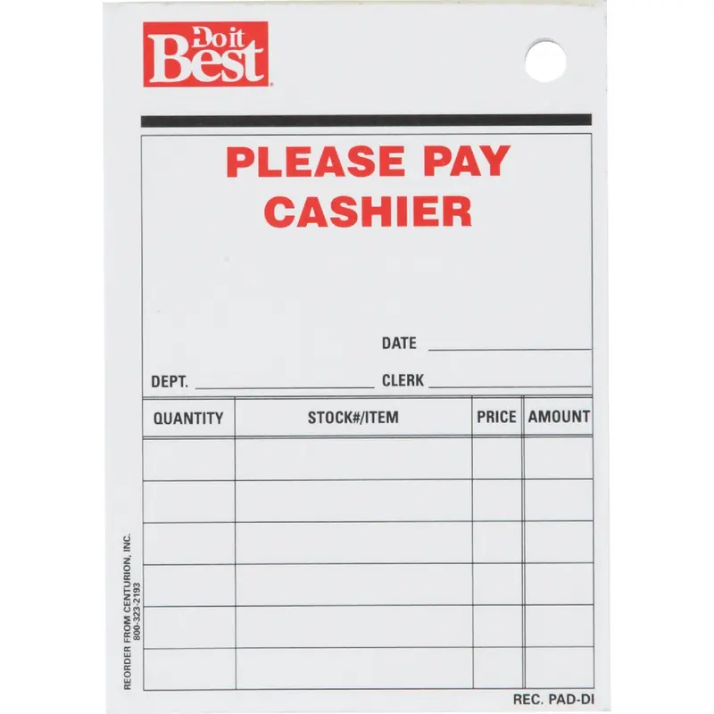 Centurion Receipt Pad – 4" X 10", Brushed Finish, 50 Sheets 1