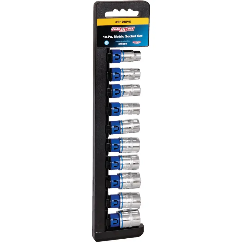 Channellock 10-Piece Metric 3/8-Inch Drive 12-Point Shallow Socket Set 1