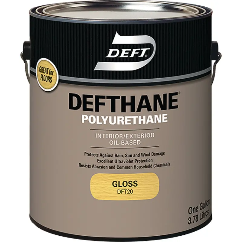 Deft Defthane Gloss Polyurethane – 1-Gallon Interior/Exterior Clear Finish 1