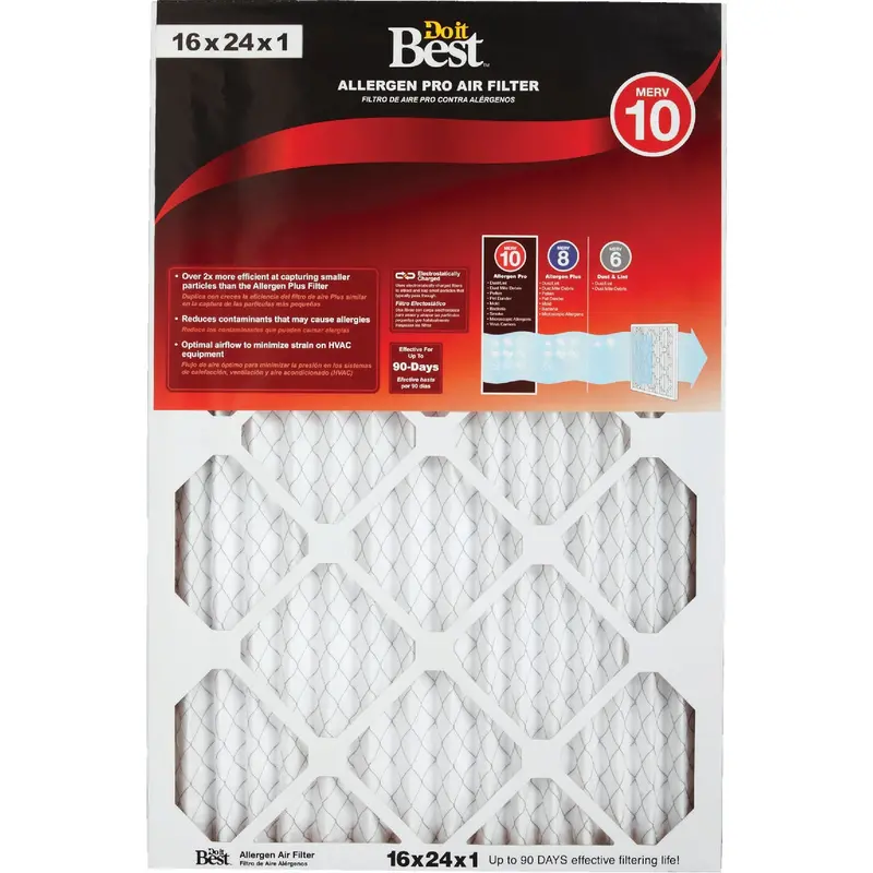 Do It Best Allergen-Pro Merv 10 Furnace Filter: 16" X 24" X 1" 1