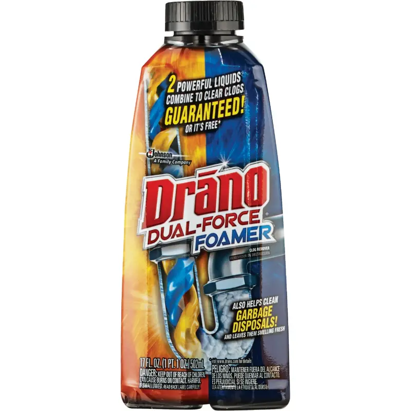 Drano Dual-Force Foaming Drain Cleaner – 17-Ounce Fast-Acting Formula 1