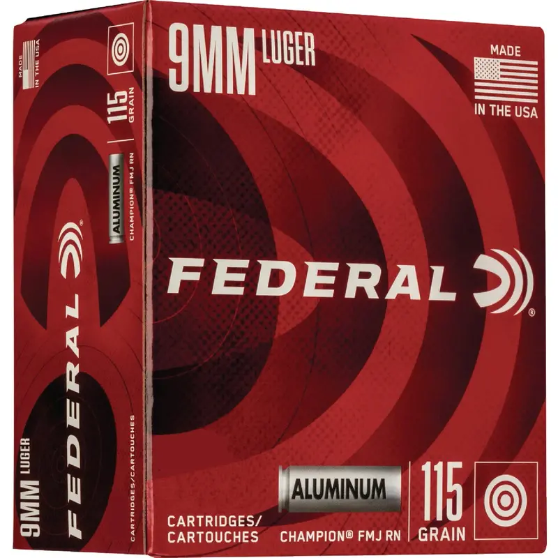Federal Champion 9Mm Luger Ammo – 115 Grain Full Metal Jacket, Aluminum Case 1